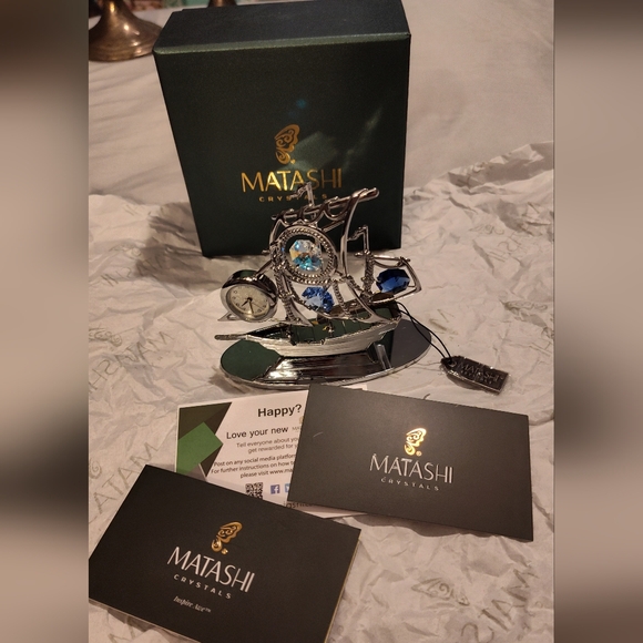 NWT!! Matashi Crystal Sailboat Clock - Picture 1 of 13